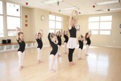 Practicing ballet for little girls